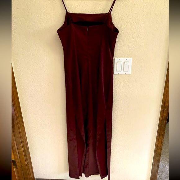 Rampage Juniors Wine / Burgundy Embellished Long Dress - Picture 6 of 6